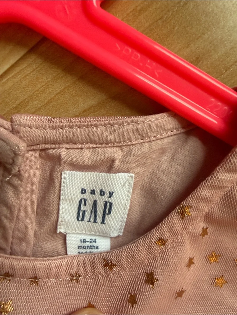 Baby GAP Toddler Girl Pink Tulle Star Print Layered Dress Size 18-24 months